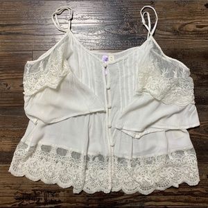 White off the shoulder lace top